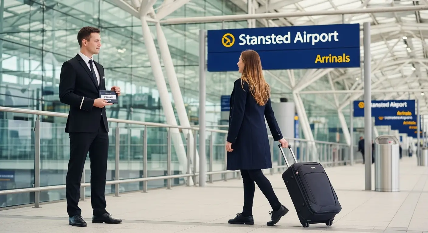 Stansted Airport Taxi vehicle on a fixed-fare Stansted to London transfer via the M11
