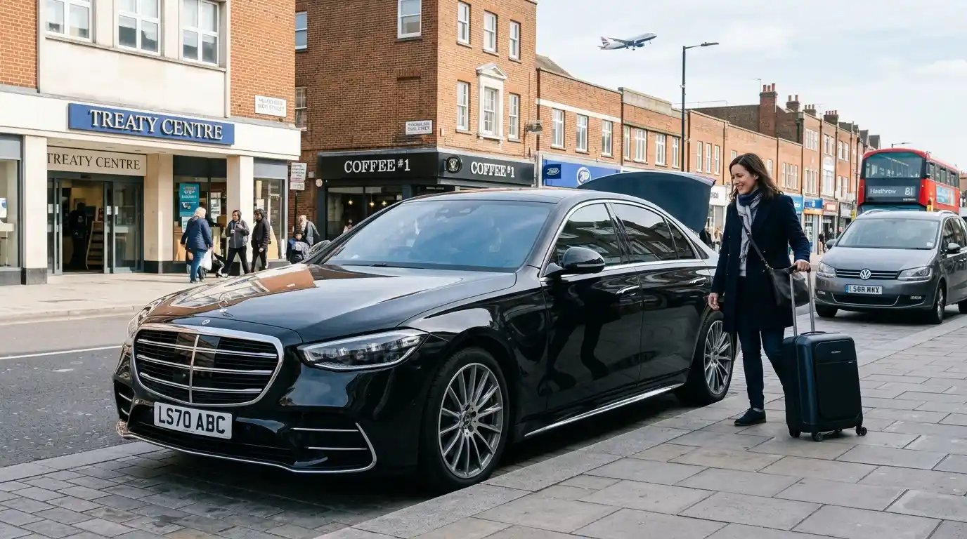 Heathrow Airport runway and approach roads near Hounslow West London — Stansted Airport Taxi local Hounslow service area