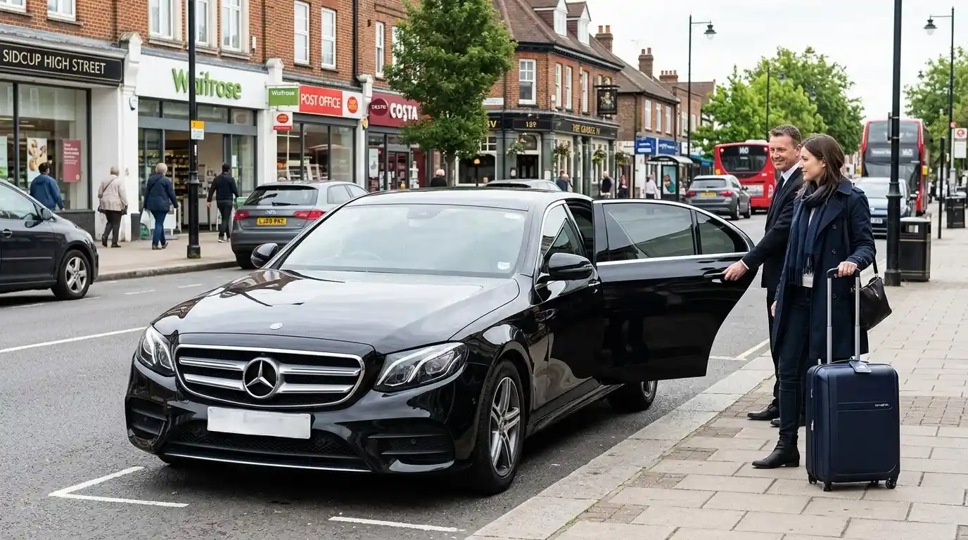 Quiet southeast London suburban street near Sidcup DA14 DA15 DA5 — Stansted Airport Taxi local Sidcup service area