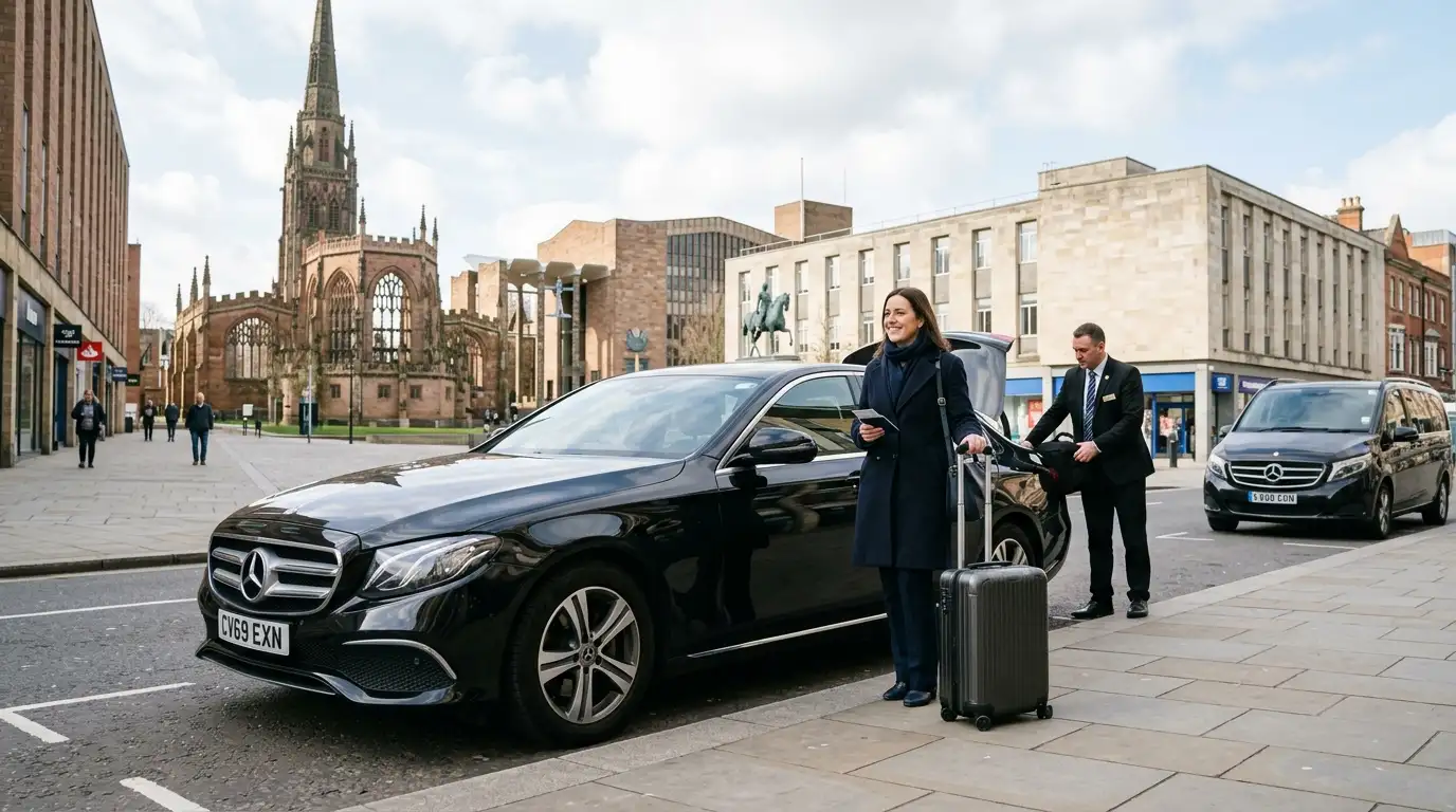 UK motorway long-distance route — Coventry to London inter-city taxi via M1 or M40, Stansted Airport Taxi pre-booked fixed-fare service