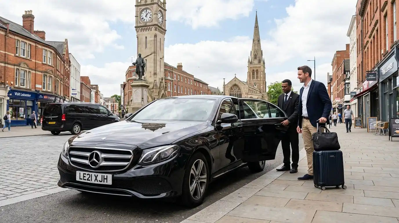 UK motorway M1 long-distance route — Leicester to London Heathrow inter-city taxi via M1 J21 and M25 J15, Stansted Airport Taxi pre-booked fixed-fare service