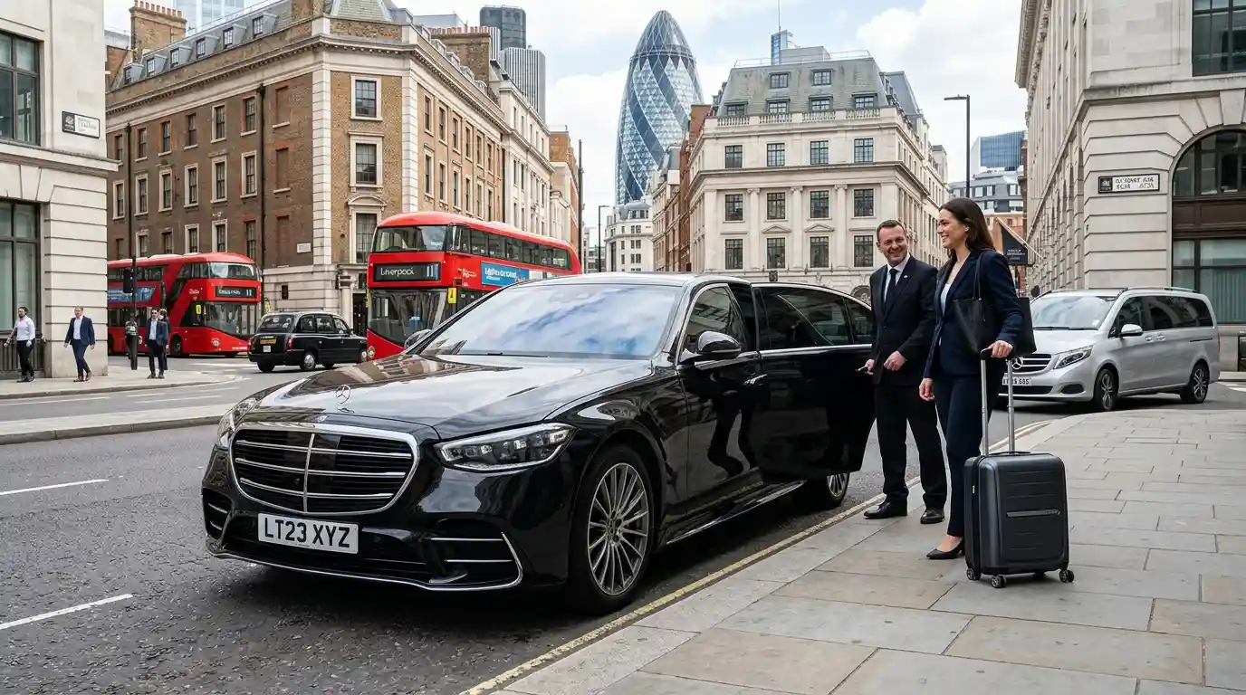 UK motorway M6 long-distance route — Liverpool to London inter-city taxi via M6 south, M40 east or M1 south, Stansted Airport Taxi pre-booked fixed-fare service