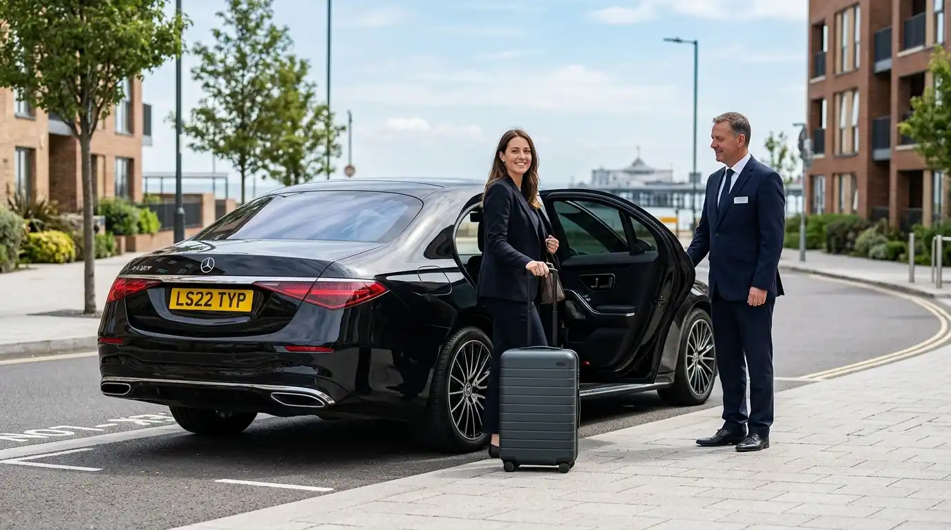 Stansted Airport Taxi saloon for Southend-on-Sea to Stansted Airport fixed-fare transfers in both directions via the A127, A130 and A120, covering SS postcodes