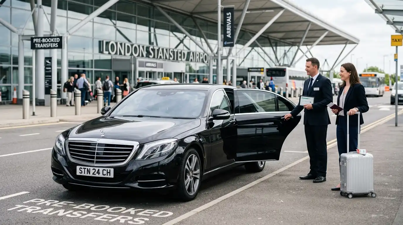 Stansted Airport Taxi fleet vehicle for Stansted to Victoria central-London transfers