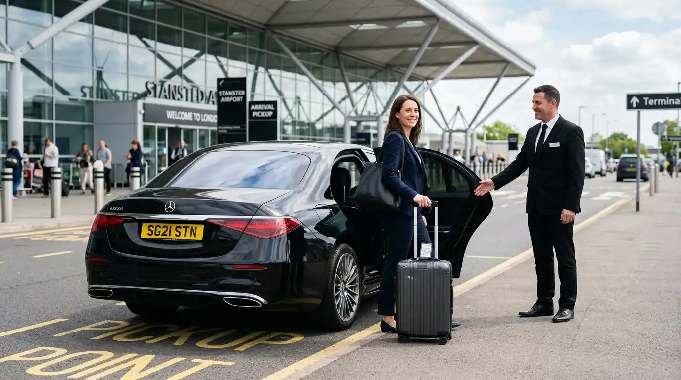 Stansted Airport Taxi fleet vehicle for Stansted to Newmarket transfers