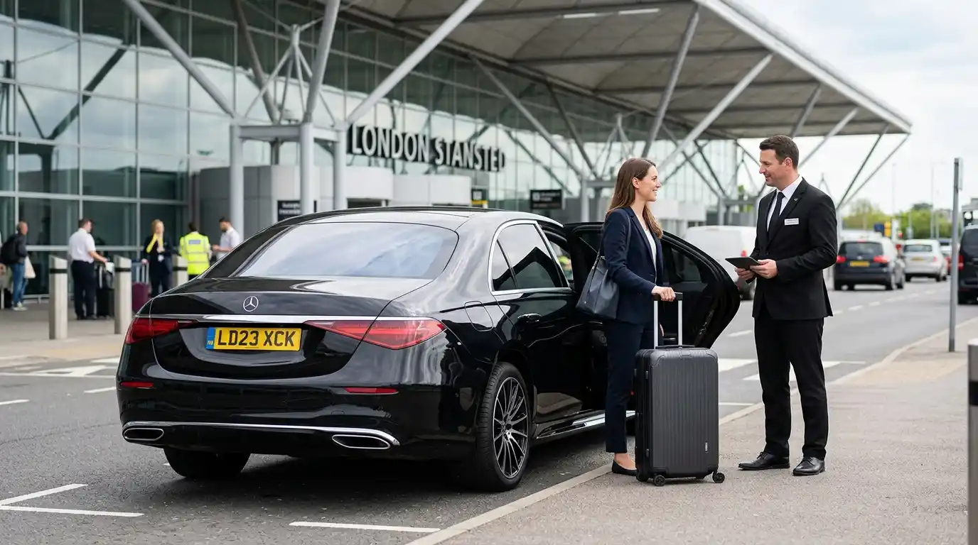 Stansted Airport Taxi fleet vehicle for Stansted to King's Cross St Pancras transfers