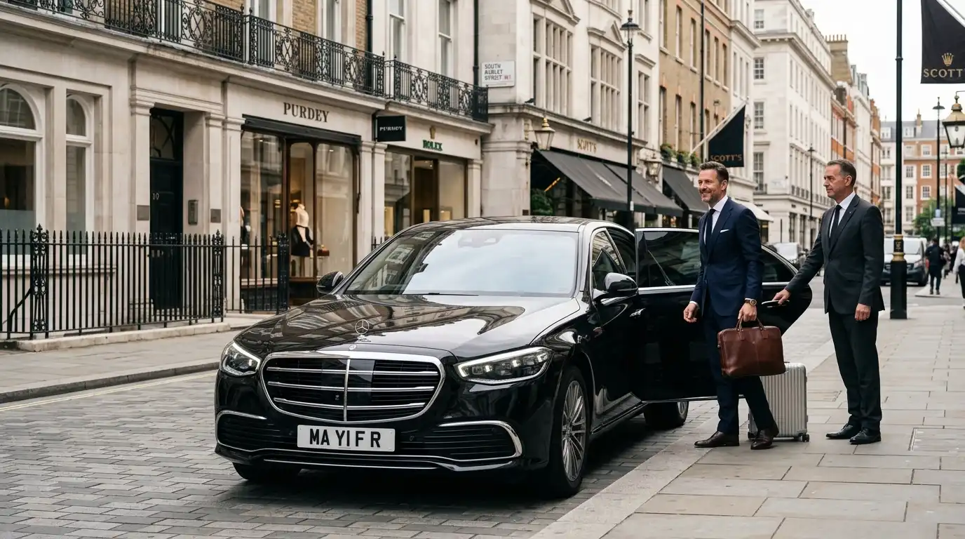 Stansted Airport Taxi fleet for Mayfair — saloon, estate, MPV and executive Mercedes