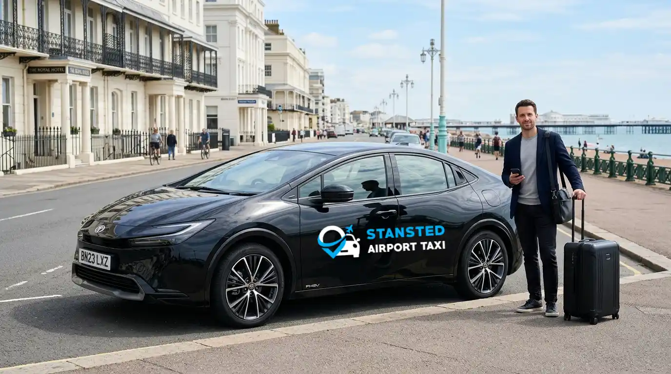 Stansted Airport Taxi fleet — saloons, MPVs, executive Mercedes and minibuses for the Brighton to Heathrow transfer
