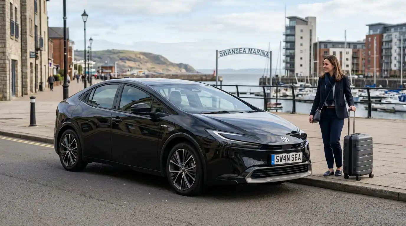 Swansea to Heathrow — Mercedes E-Class executive vehicle in South Wales ready for M4 cross-border airport transfer