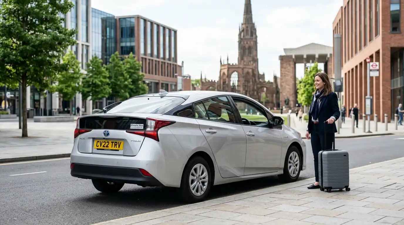  fleet — saloons, MPVs, executive Mercedes and minibuses for the Coventry to Heathrow transfer