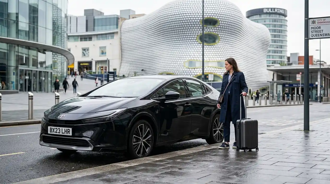  fleet for Birmingham to Heathrow — Mercedes E-Class executive vehicle in Birmingham ready for M40 airport transfer