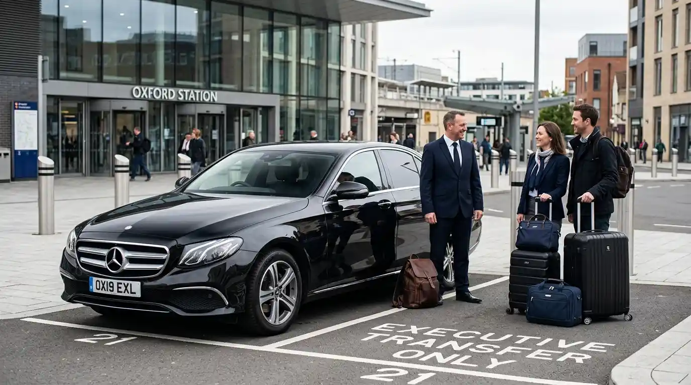 Saloon, estate and eight-seater Mercedes Vito vehicles from the Oxford to London Gatwick airport transfer fleet