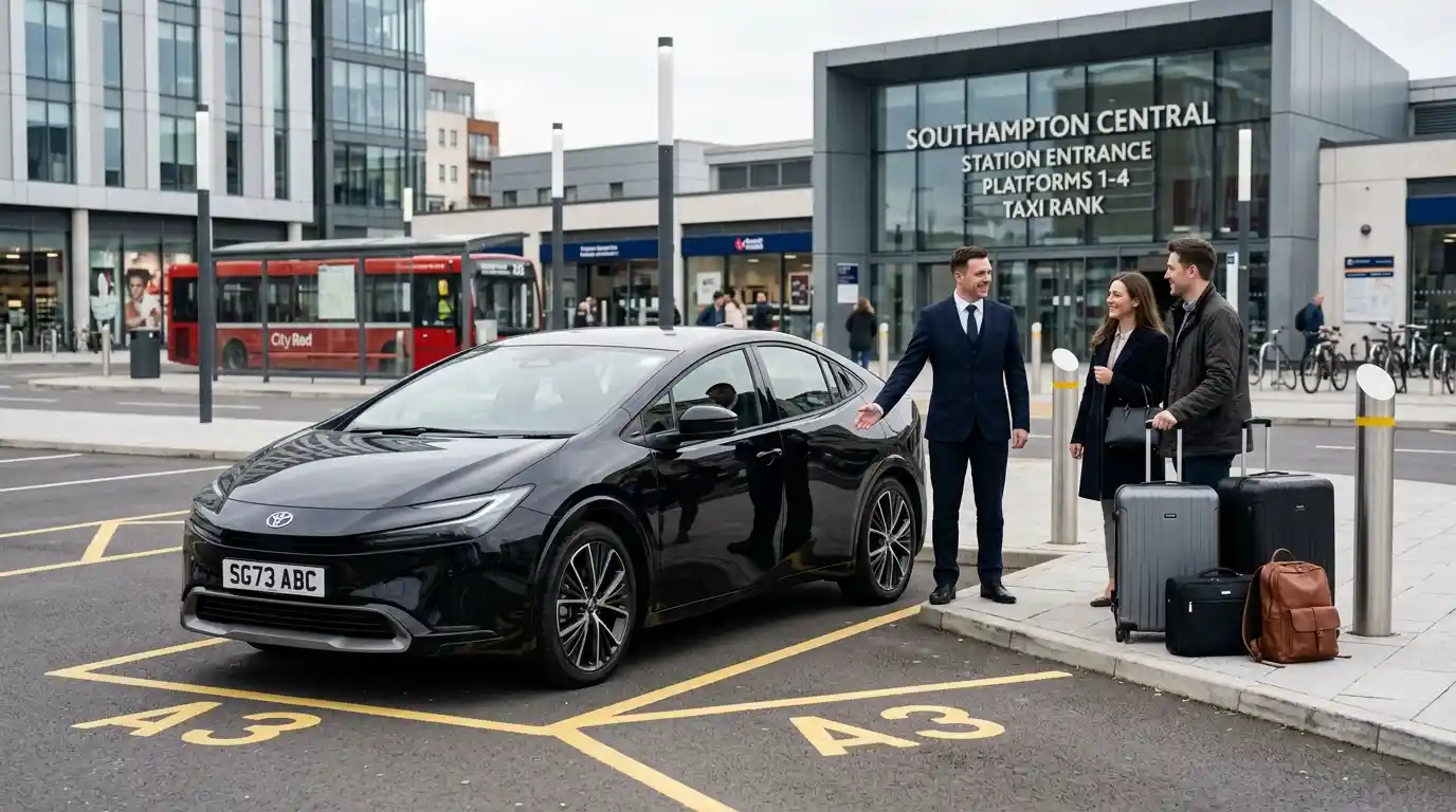 Saloon, estate and eight-seater Mercedes Vito vehicles from the Southampton to London Gatwick airport and cruise transfer fleet