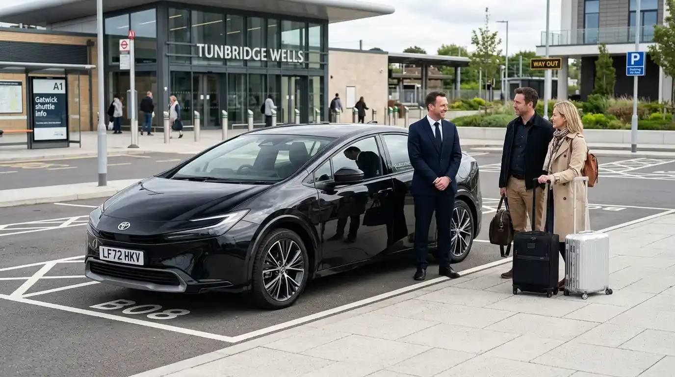 Saloon, estate and eight-seater vehicles from the Royal Tunbridge Wells to Gatwick Airport transfer fleet