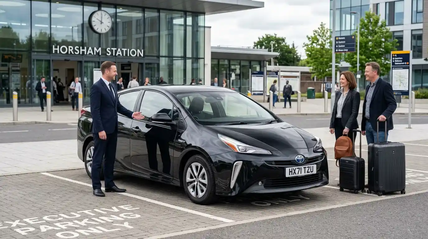 Saloon, estate and eight-seater vehicles from the Horsham to London Gatwick airport transfer fleet