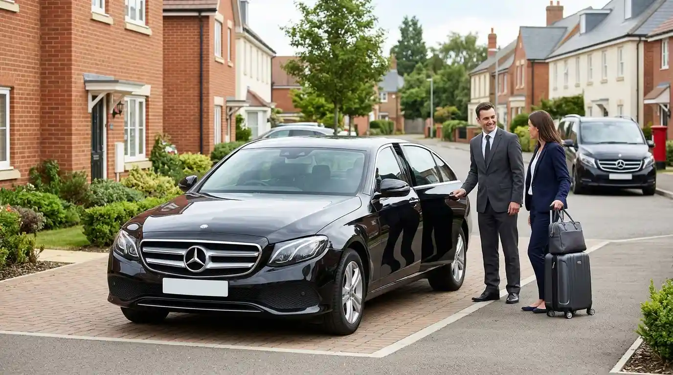 Stansted Airport Taxi fleet vehicle for Bury St Edmunds to Stansted Airport transfers via the A14
