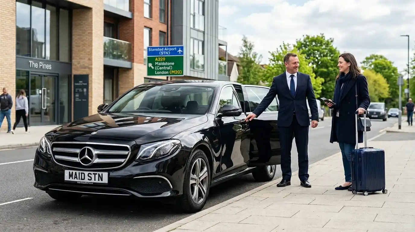 Stansted Airport Taxi fleet vehicle — Maidstone to Stansted Airport transfer