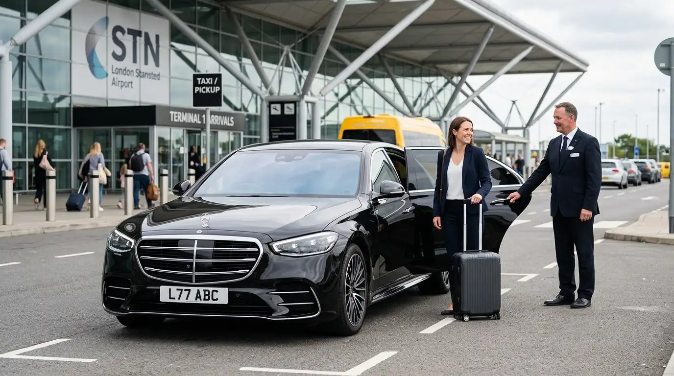 Stansted Airport Taxi fleet vehicle — Luton to Stansted airport-to-airport transfer