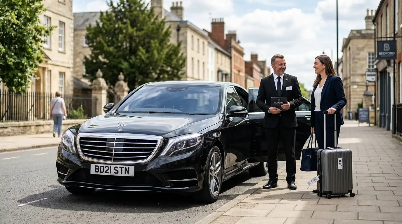Stansted Airport Taxi fleet vehicle — Bedford to Stansted Airport transfer