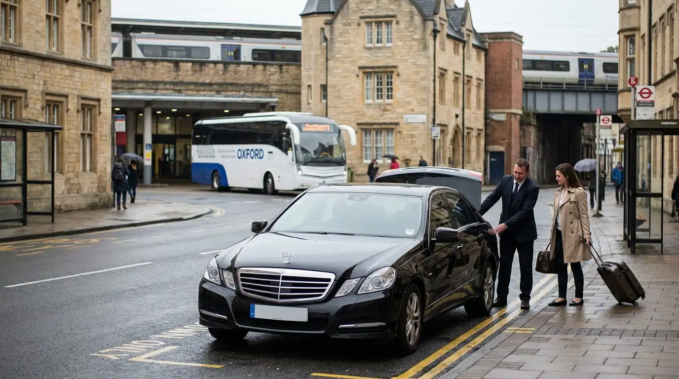 National Express coach at Oxford Bus Station bound for Stansted Airport