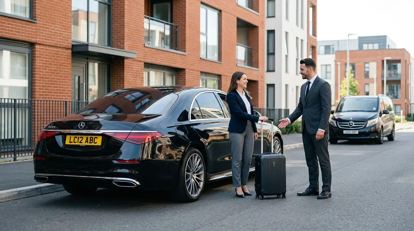 Stansted Airport Taxi fleet vehicle — Leicester to Stansted Airport long-distance transfer
