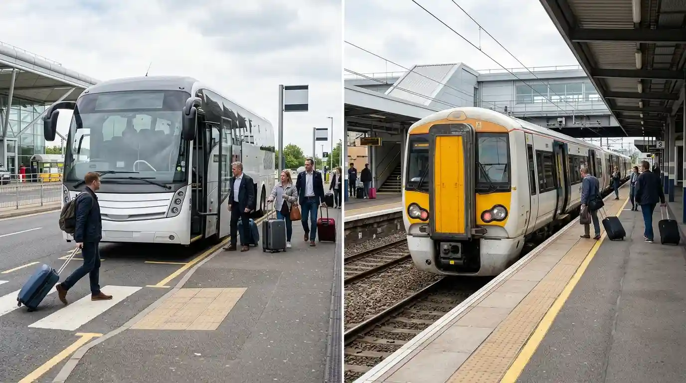 Comparing transport options between Gatwick and Stansted airports