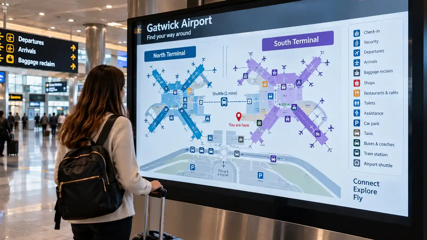 Gatwick North and South Terminal building exteriors