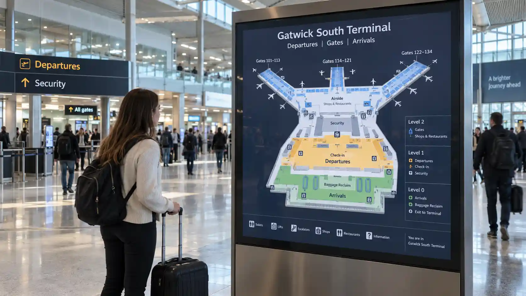 Gatwick South Terminal Map | Gates, Arrivals, Departures