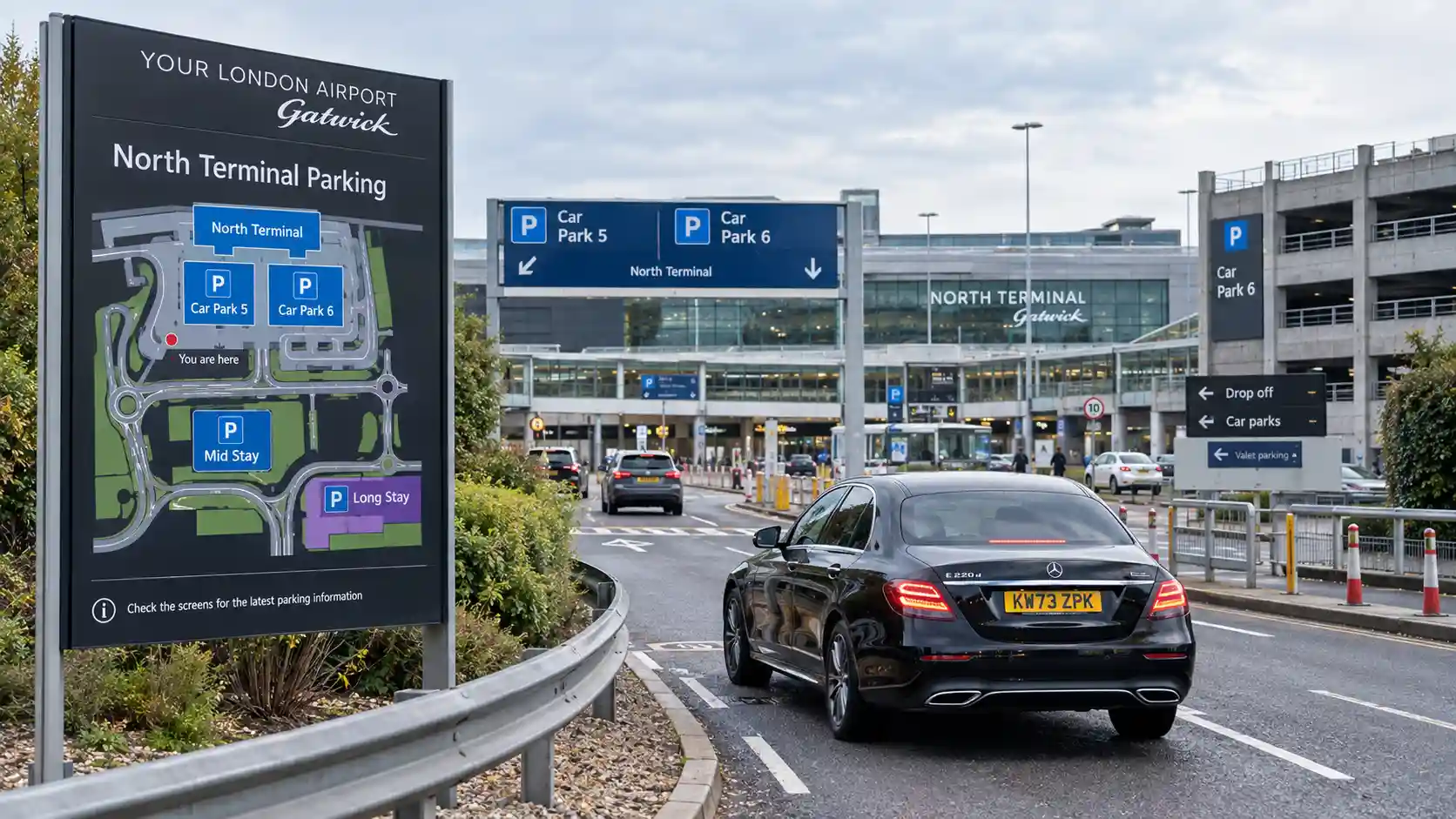 Short Stay car park walkway at Gatwick North Terminal