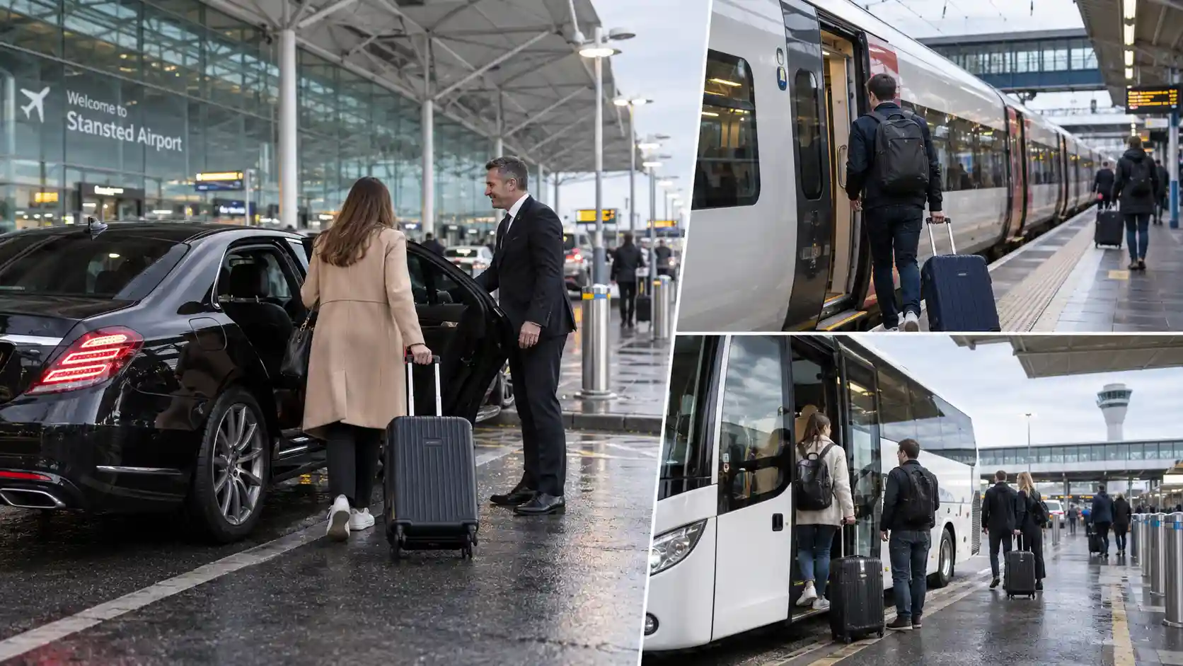 Stansted Airport arrivals hall meeting point for London Colney passengers