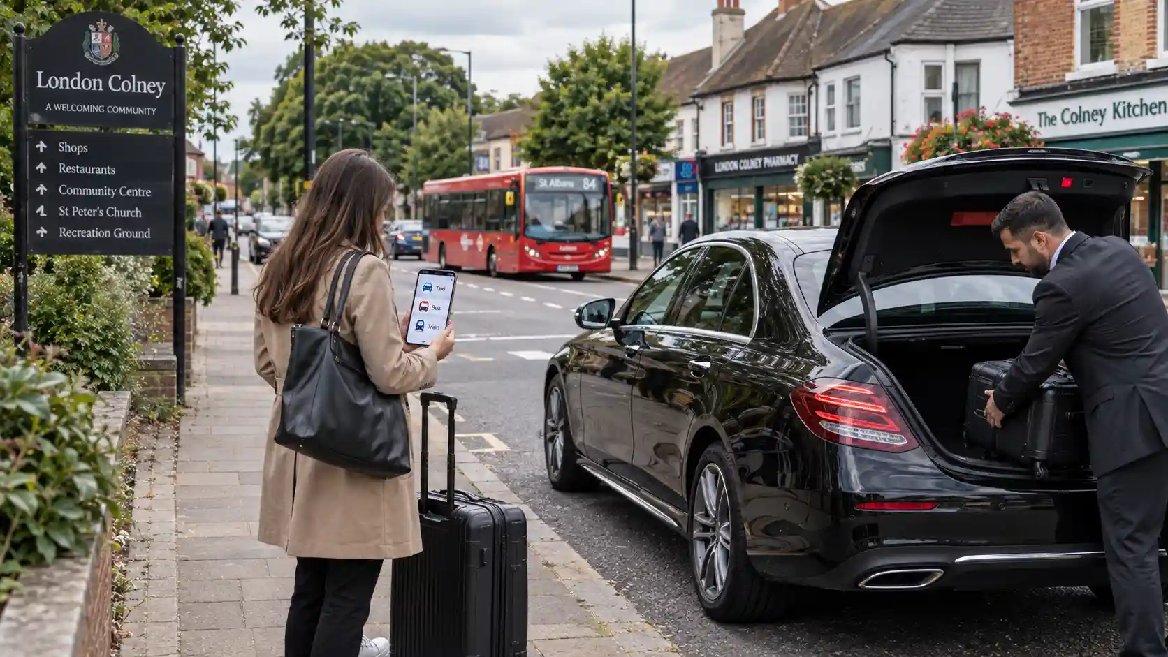 Pre-booked taxi collecting a passenger in London Colney for Stansted Airport