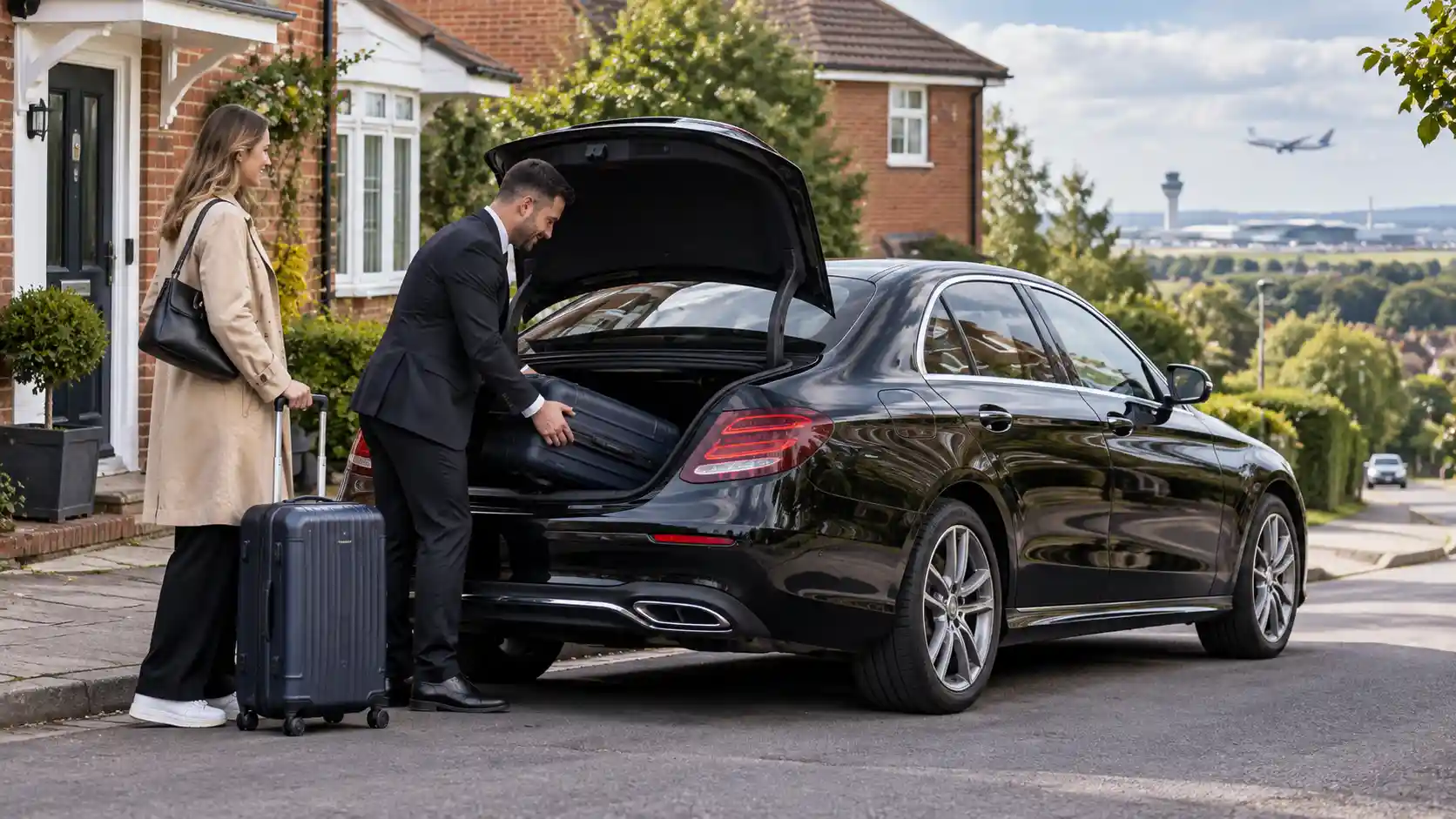 Stansted Airport Taxi saloon for Haverhill to Stansted Airport fixed-fare transfers via the A1307 and M11