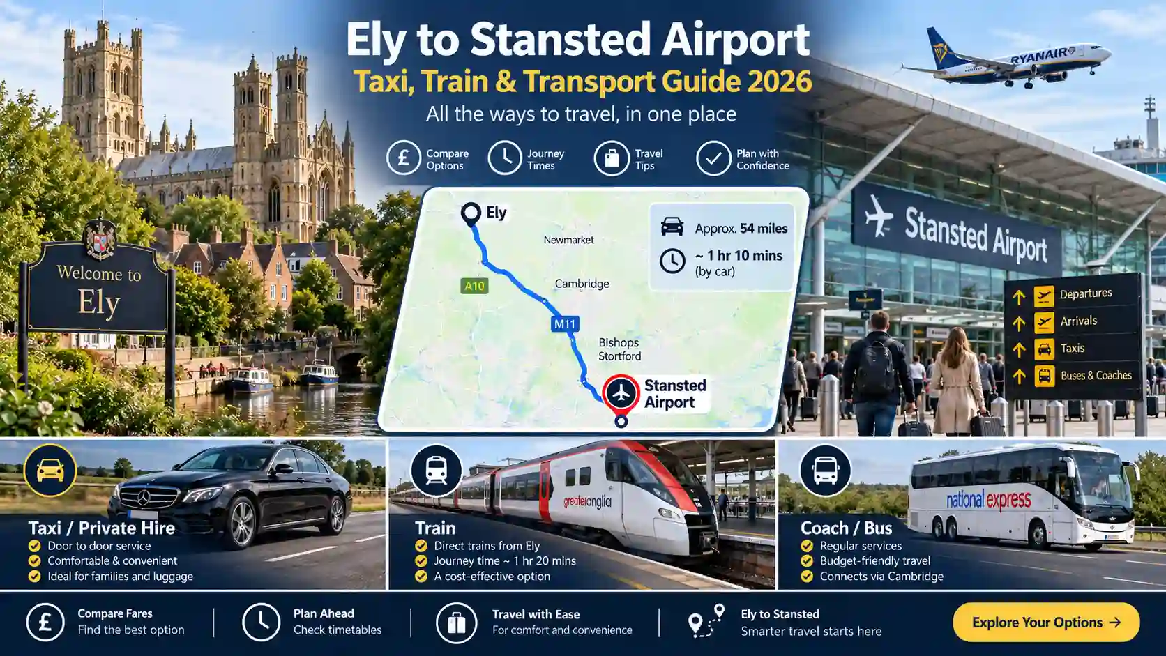 Ely to Stansted Airport | Taxi, Train & Transport Guide 2026