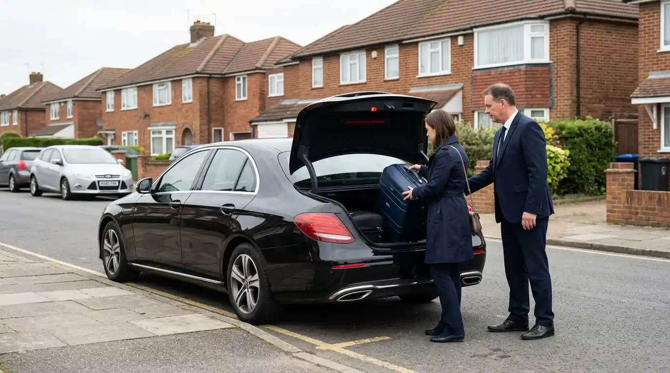 Stansted Airport Taxi fleet vehicle — Rayleigh to Stansted Airport transfer