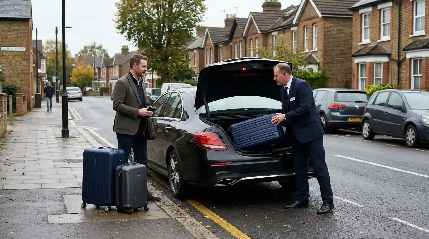 Stansted Airport Taxi fleet vehicle — Broxbourne to Stansted Airport transfer