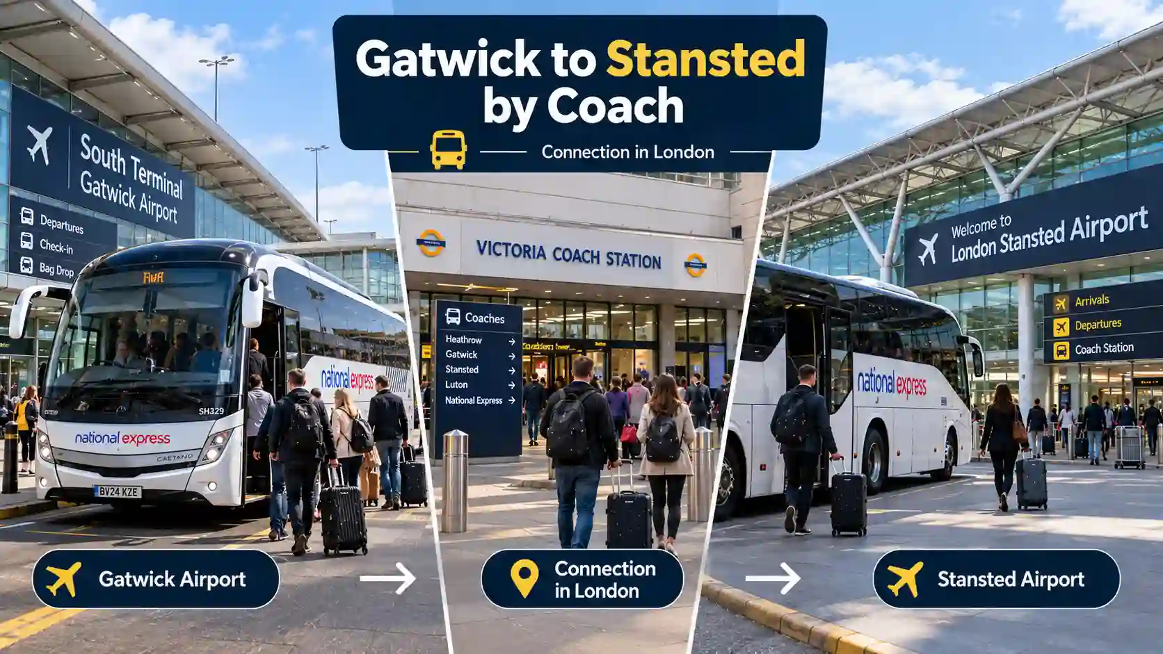 National Express coach at Stansted Airport coach station