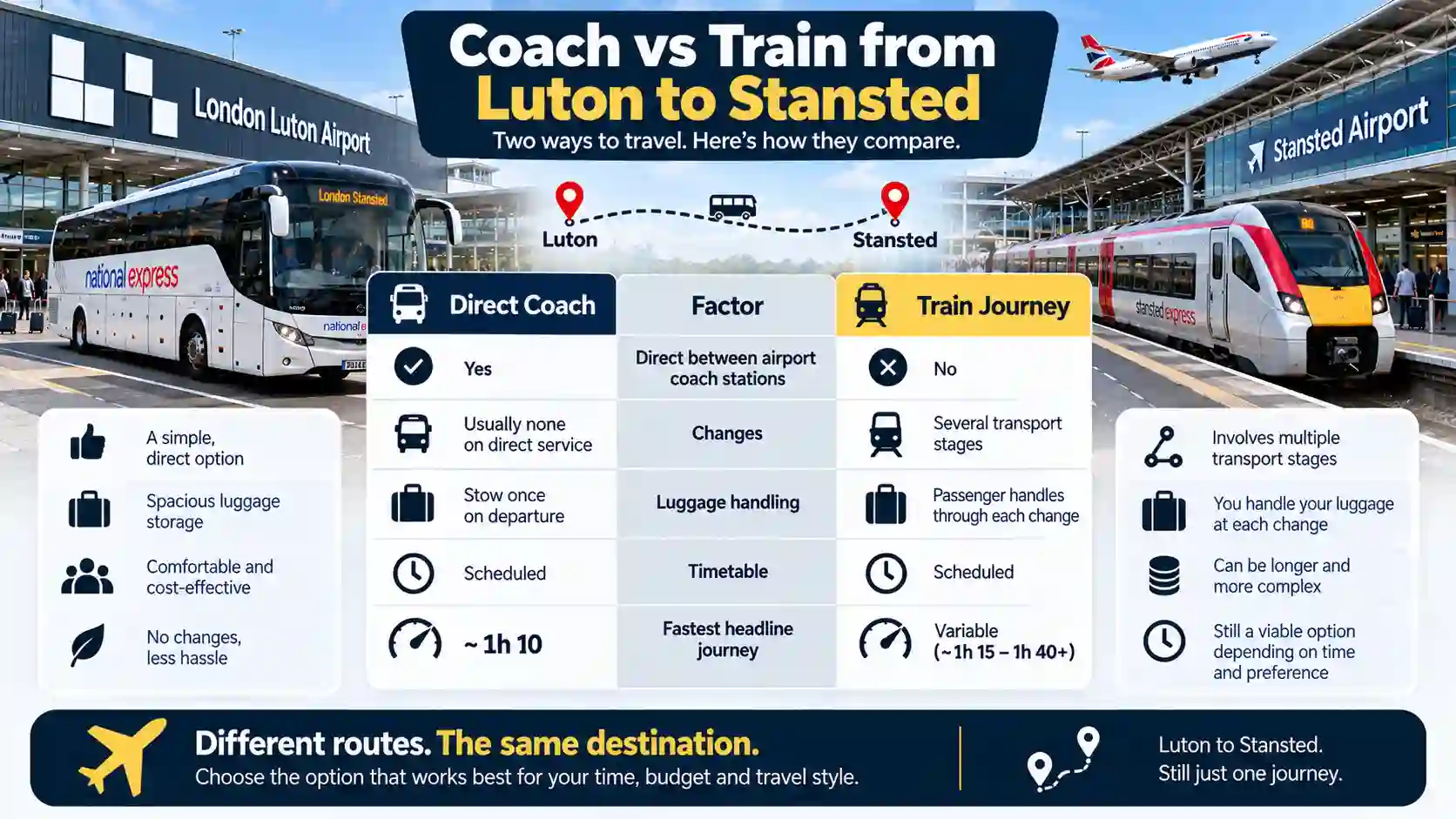 National Express 737 coach service between Luton and Stansted airports