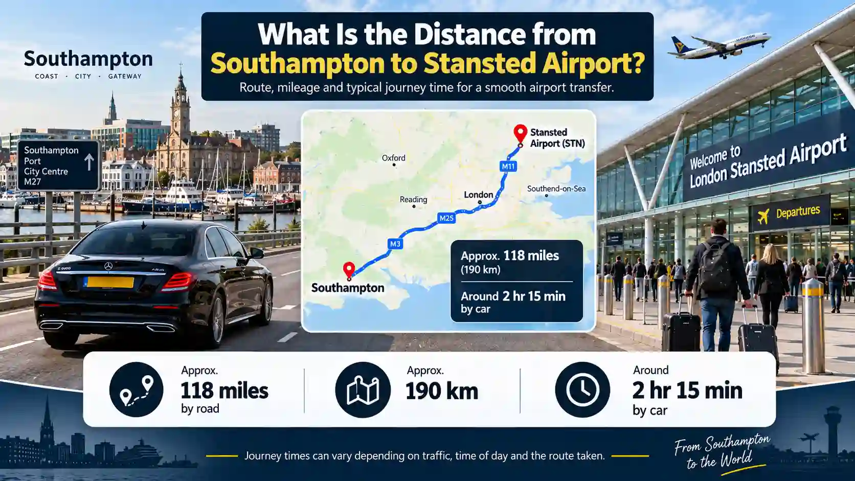 What Is the Distance from Southampton to Stansted Airport?