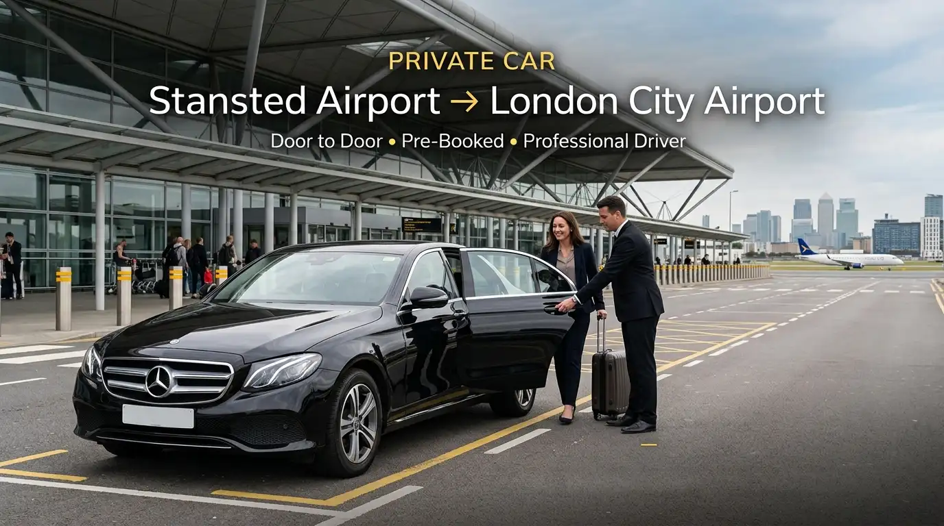 Saloon and MPV vehicles for Stansted to London City Airport transfers