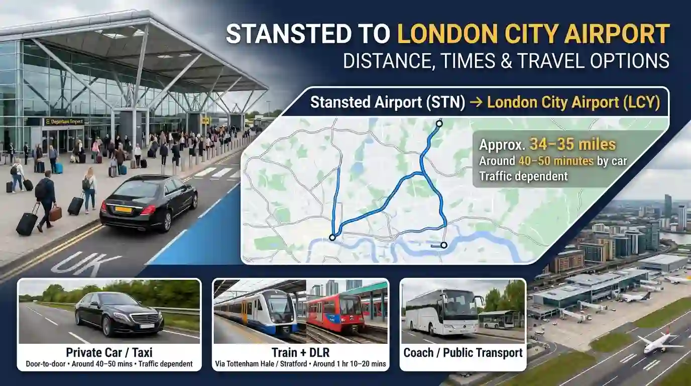 Stansted to London City Airport Distance & Travel Options