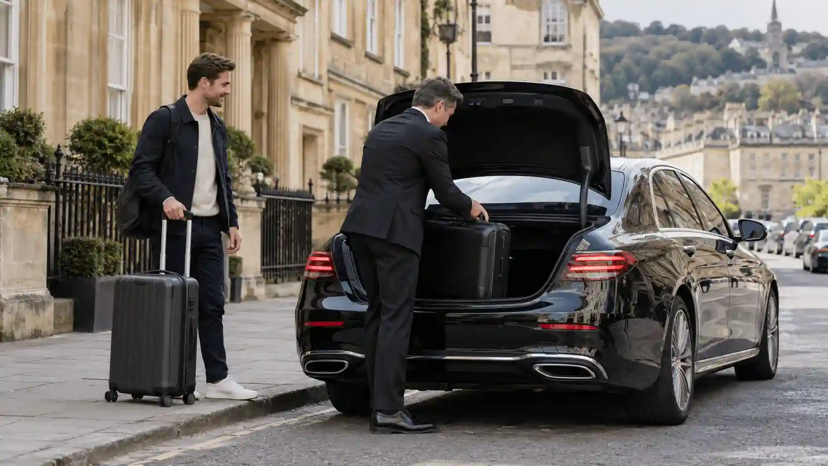 Stansted Airport Taxi executive saloon for Bath to Stansted Airport long-distance fixed-fare transfers via the M4 and M11