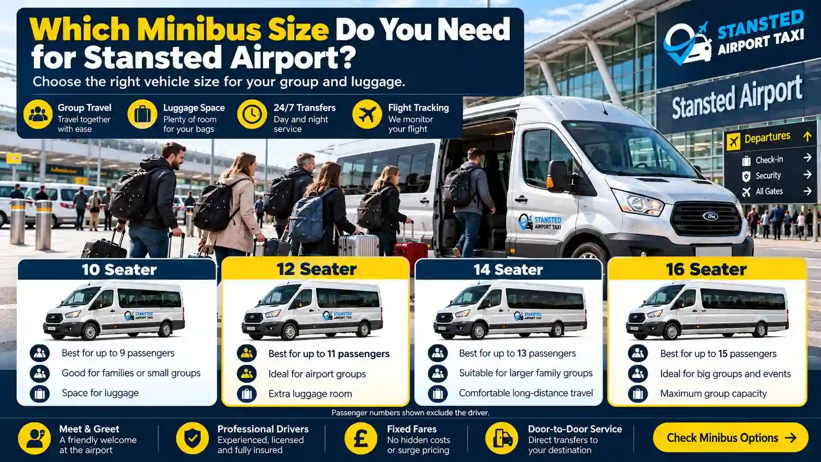 Stansted Airport Taxi minibus fleet range