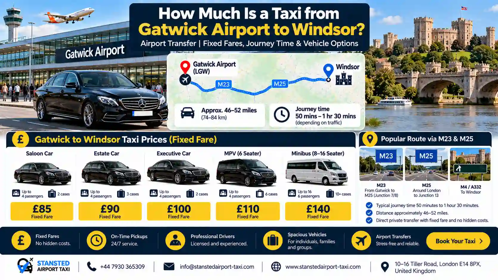 How Much Is a Taxi from Gatwick Airport to Windsor? | Airport Transfer