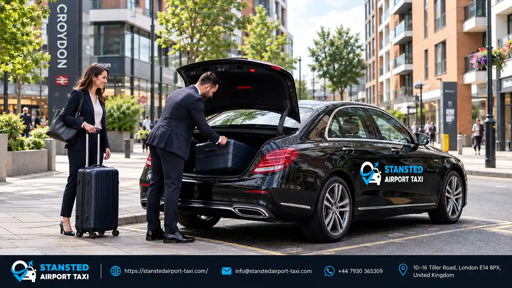 Stansted Airport Taxi saloon, MPV and minibus for Croydon to Stansted Airport transfers