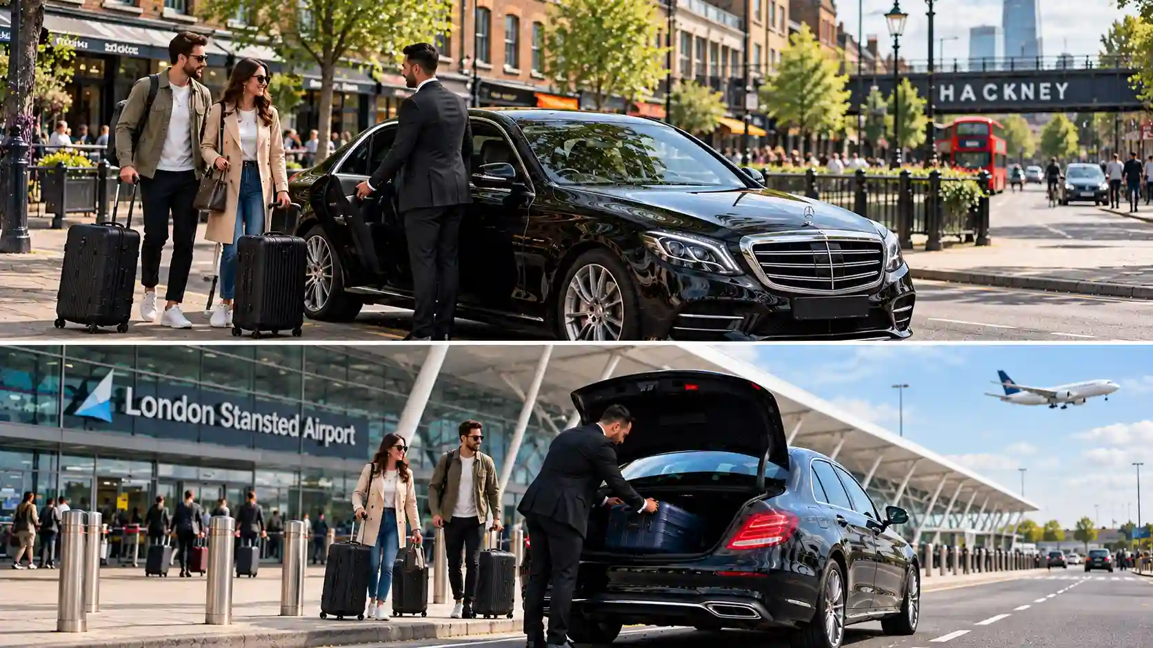 Stansted Airport Taxi saloon, MPV and minibus for Hackney to Stansted Airport transfers