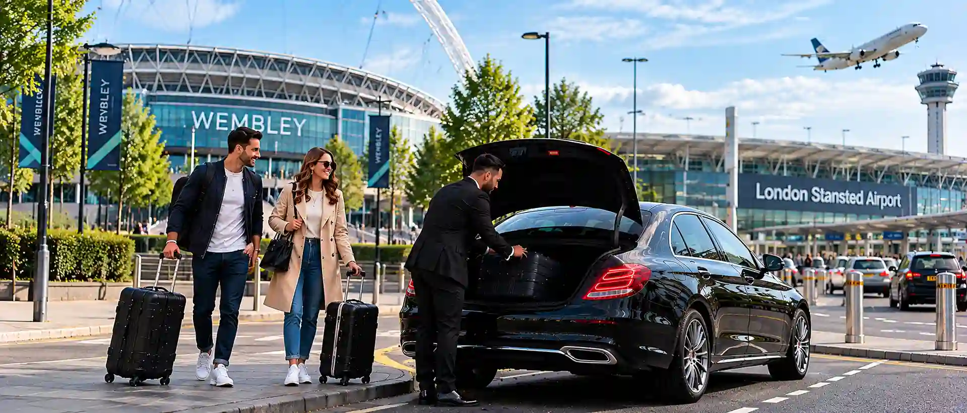 Stansted Airport Taxi saloon, MPV and minibus for Wembley to Stansted Airport transfers