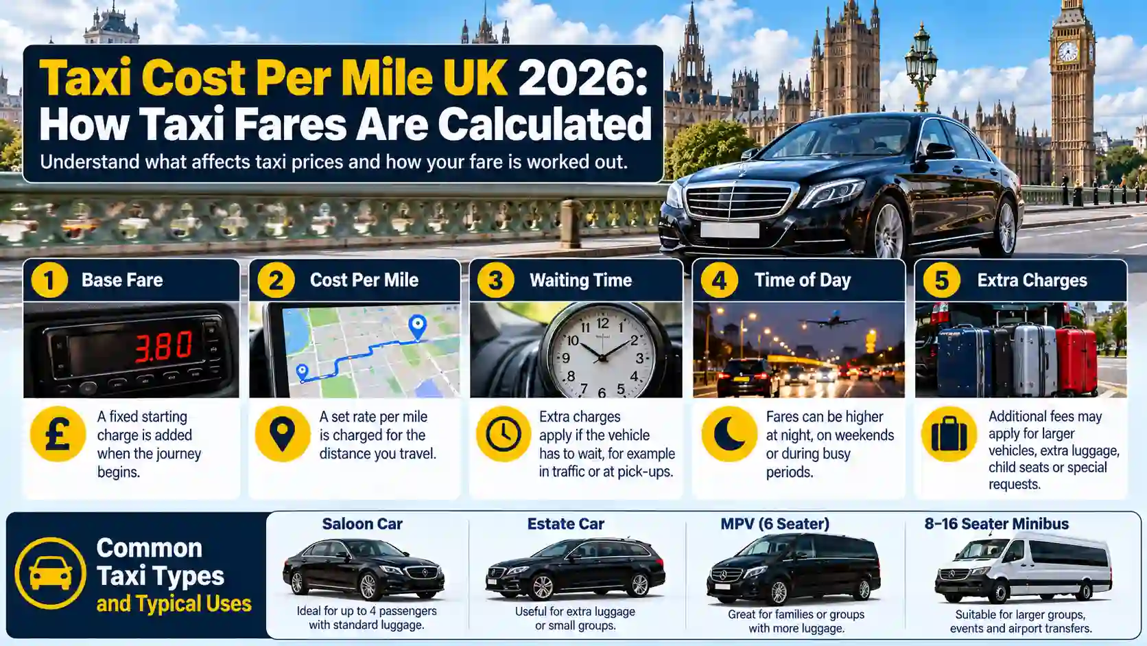 Taxi Cost Per Mile UK 2026: How Taxi Fares Are Calculated