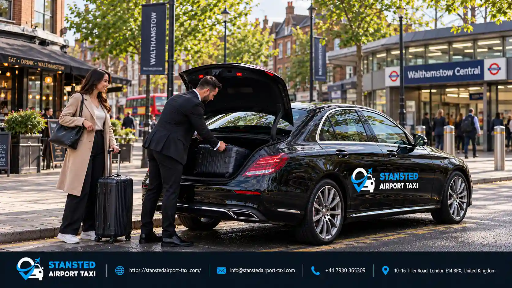 Stansted Airport Taxi saloon, MPV and minibus for Walthamstow to Stansted Airport transfers