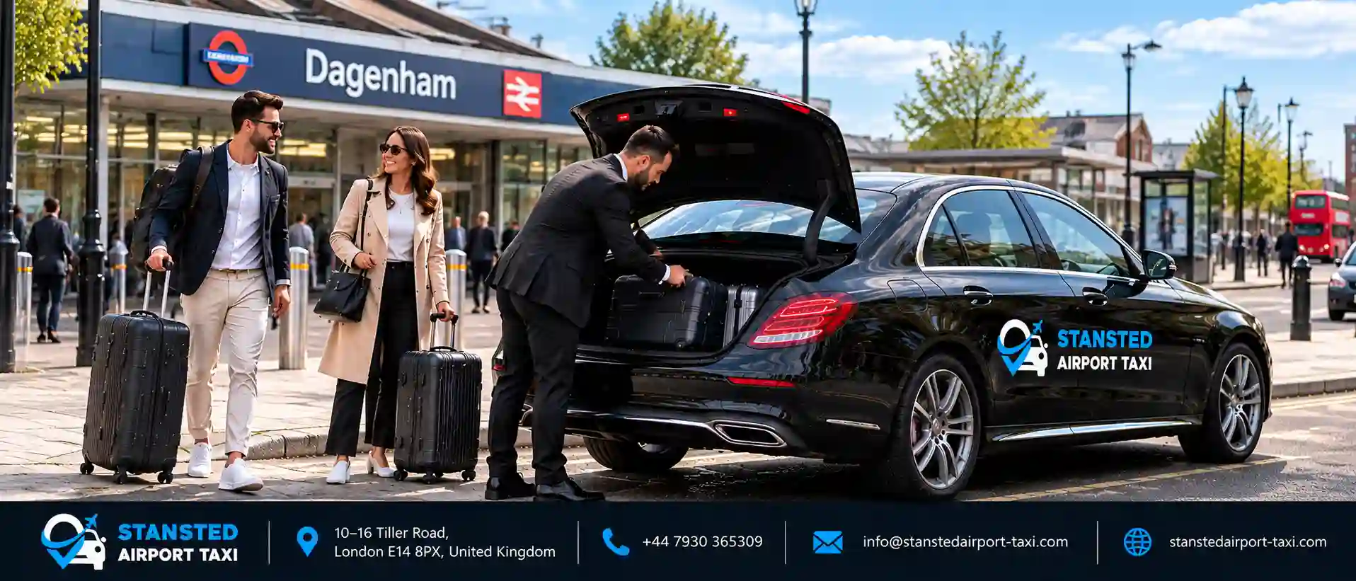 Stansted Airport Taxi saloon, MPV and minibus for Dagenham to Stansted Airport transfers