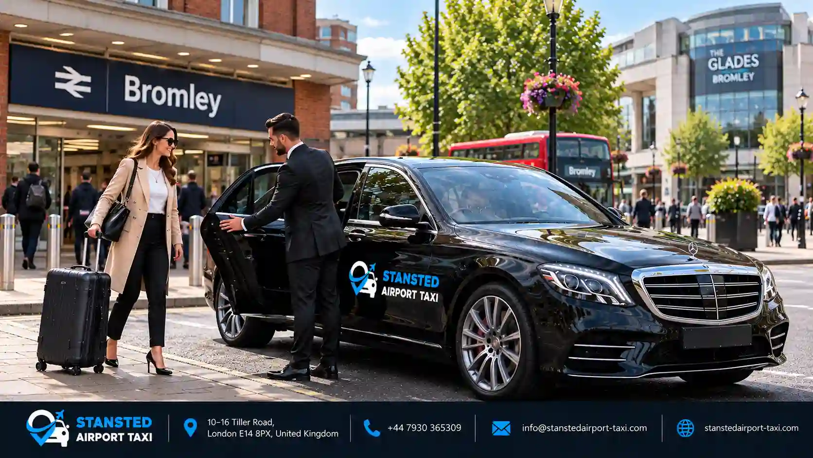 Stansted Airport Taxi saloon, MPV and minibus for Bromley to Stansted Airport transfers